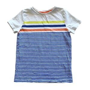 Mini Boden Multi Color Stripe Short Sleeve Tee 9-10